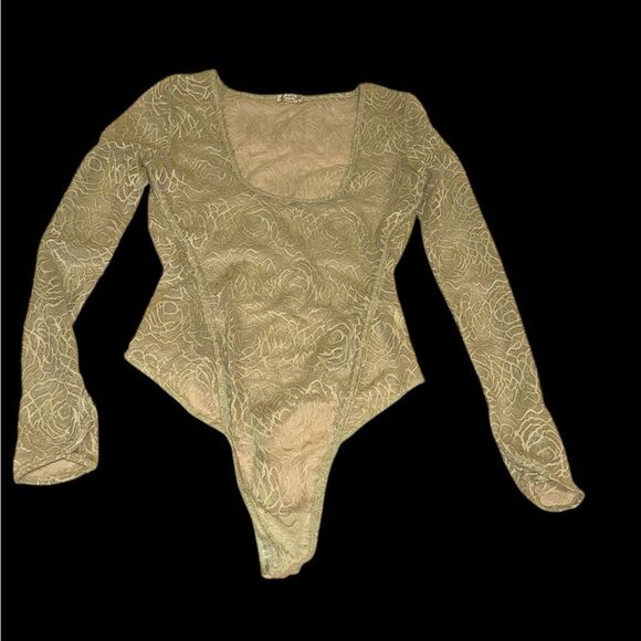 FREE PEOPLE INTIMATELY WOMEN’S IN MY HEAD SHEER LACE BODYSUIT IN SAGE NWOT SMALL - Picture 5 of 6